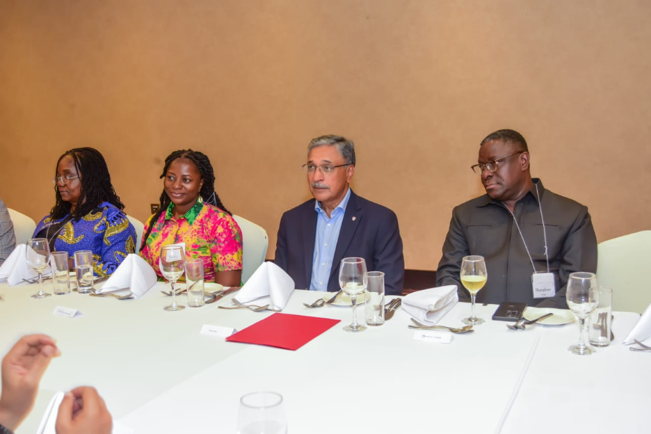 President Deep Saini with a group of leaders from the Nkabom Collaborative